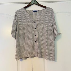 Apt. 9 Black & White Button-Up Blouse